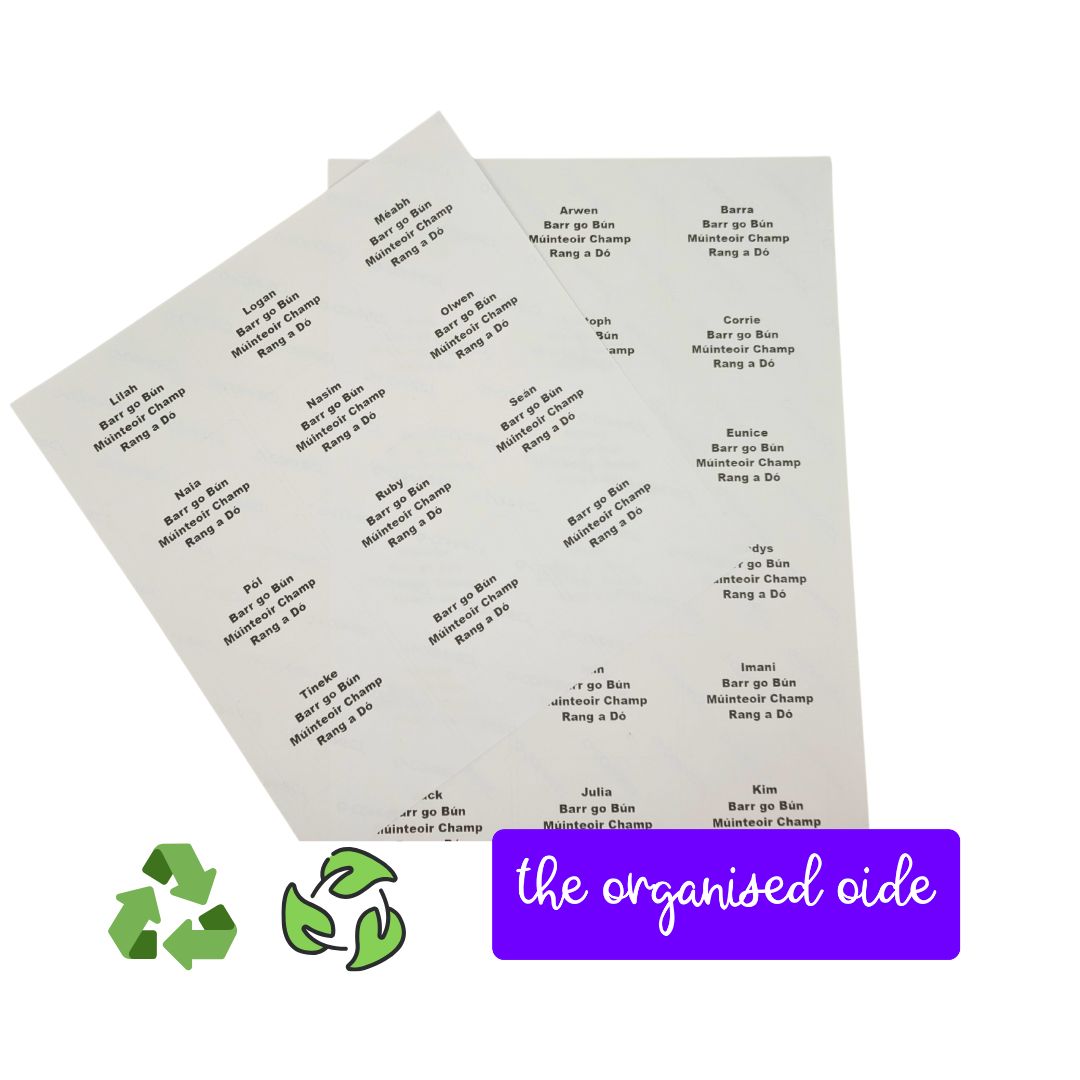 Classroom Organisation - Class set of Name Labels