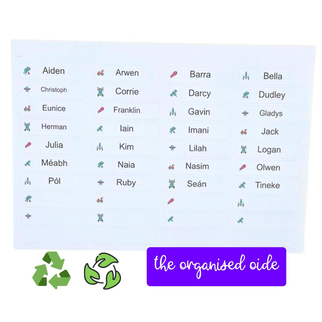 Classroom Organisation - Class set of Name Labels