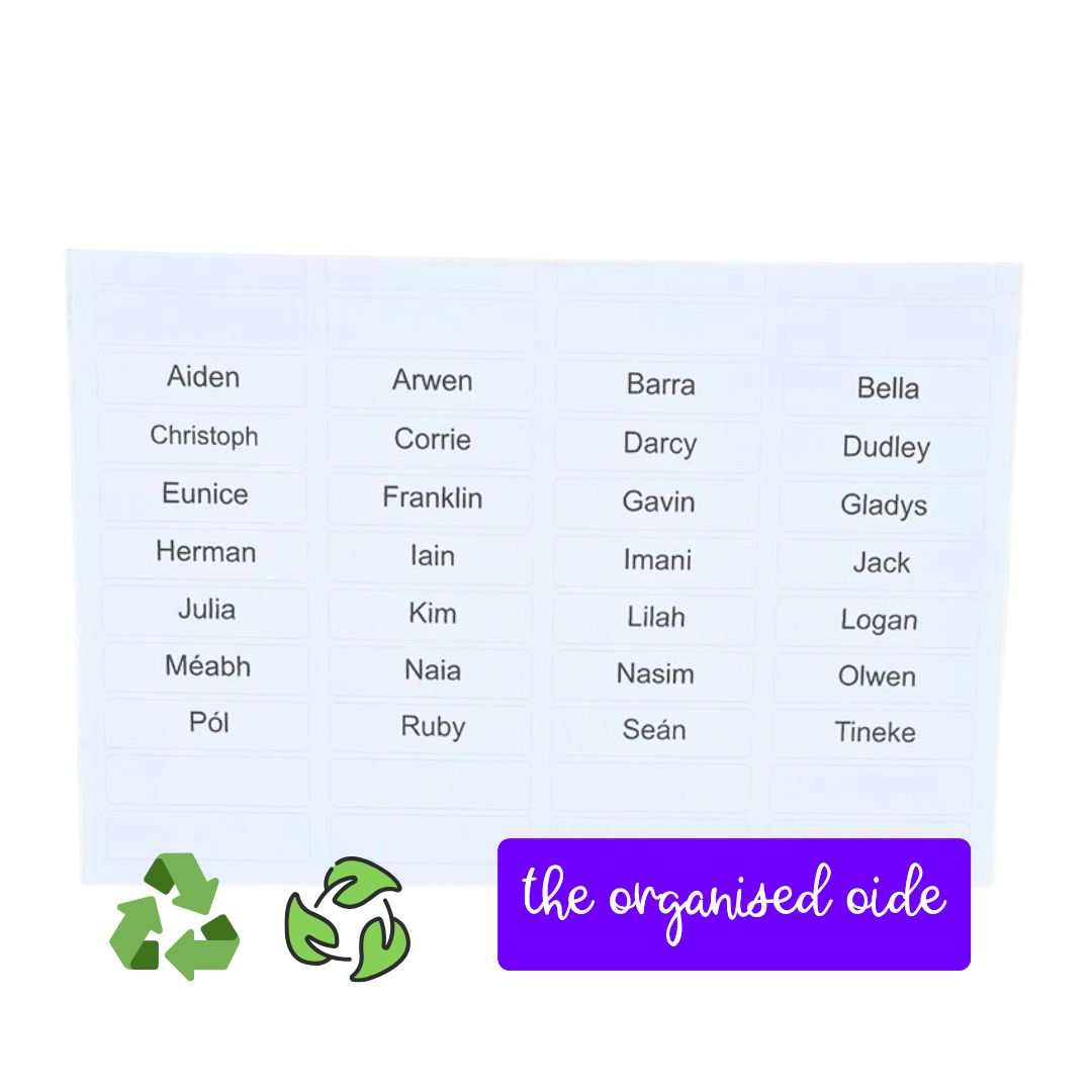 Classroom Organisation - Class set of Name Labels